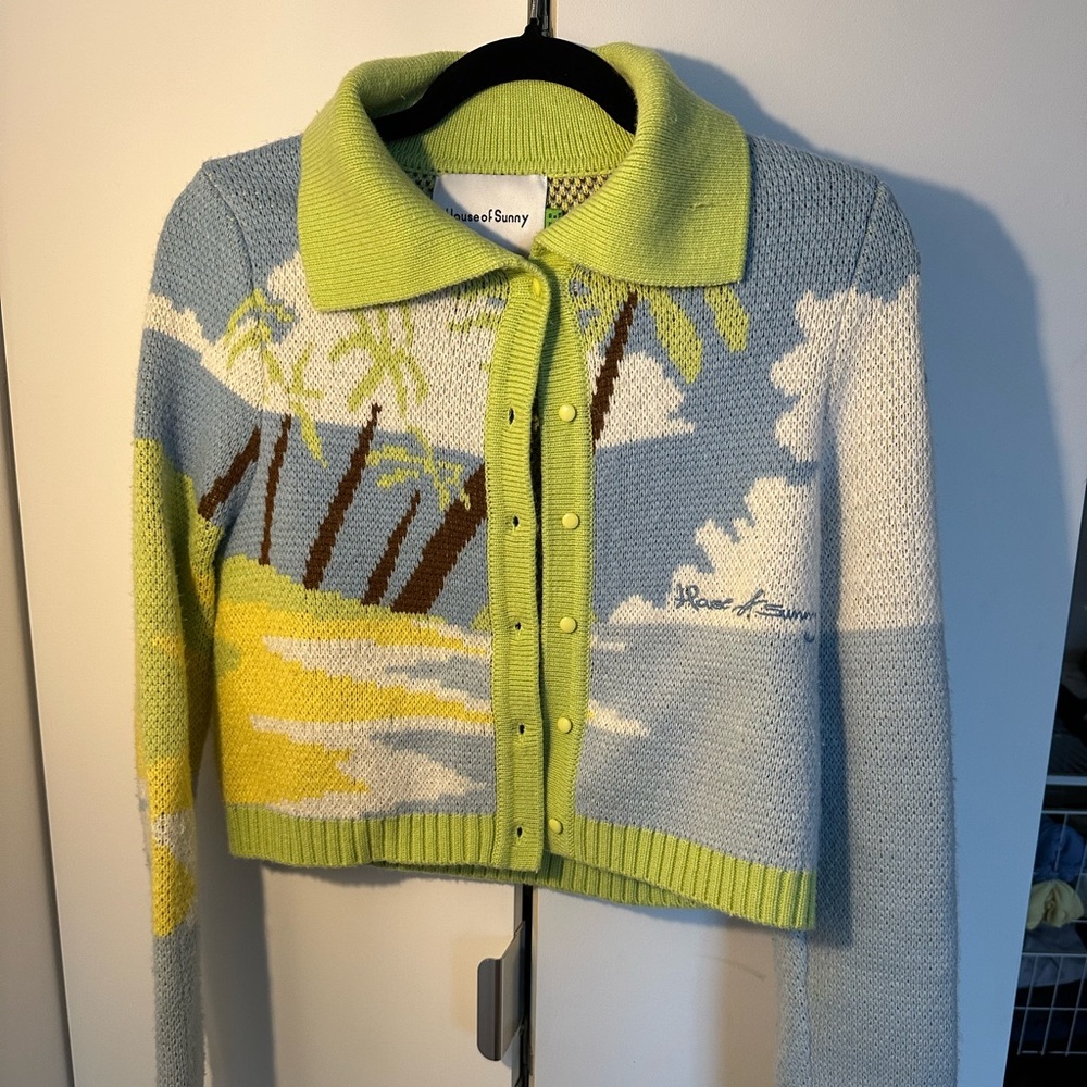 House of Sunny Day Dreamer Pastel Green and Blue Cardigan